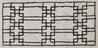 Beliani Beliani - Alfombra De Algod&oacute;n Beige 80 X 150 Cm Geom&eacute;trico Anudado Escandinavo Sala De Estar Dormitorio Turhal