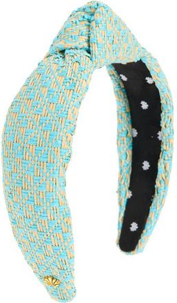 Lele Sadoughi Knotted Raffia Headband in Ocean Spray at Nordstrom