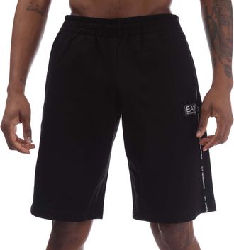 Emporio Armani Mens Emporio Armani Logo Tape Shorts in Black Cotton - Size X-Large