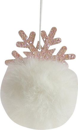 LLR Collection Pl&uuml;schkugel mit Schneeflocke &oslash; 7/ H 9 cm