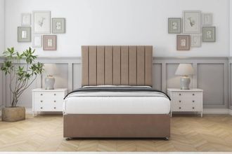 Comfort Beds Tokyo Plush Divan Base No Drawers - 54 Headboard in Taupe | Size: Single