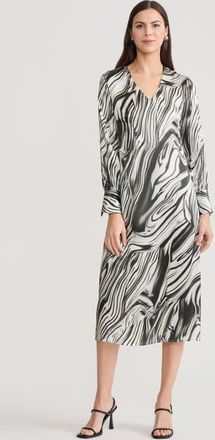 Misook Marble Print Silk Maxi Dress in Black/white at Nordstrom, Size Xx-Large