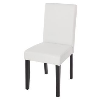 Hhg Sedia Littau Ecopelle Opaca Soggiorno Cucina Sala Da Pranzo 43x56x90cm Bianco Piedi Scuri