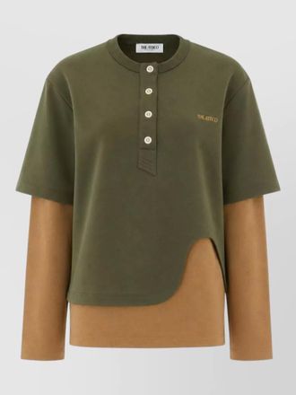 The Attico knit polo shirt asymmetric hem layered design