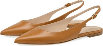 Generic Womens Pointed Closed Toe Ballet Flats, Comfortable Buckles Slingback Dress Shoes, Stylish Slip On Flat Shoes for Work Office Party,Brown,2.5 UK
