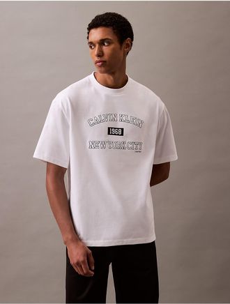Calvin Klein Jeans Calvin Klein Mens Relaxed Varsity Logo T-Shirt - White - XS