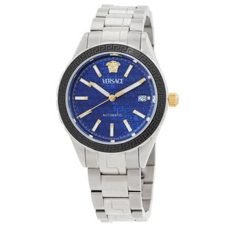 Versace Hellenyium Automatic Blue Dial Mens Watch VEQCA0424