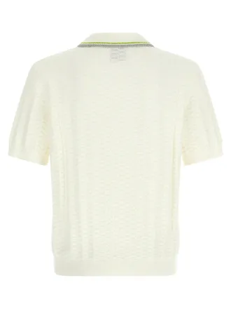 Casablanca Tennis Boucl&eacute; Polo - Cream