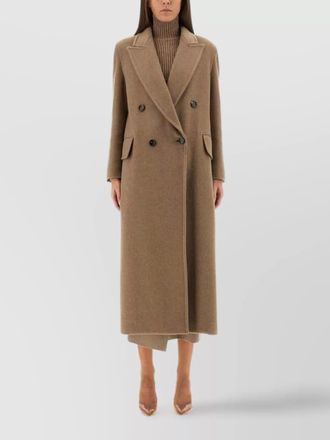 Max Mara longline double-breasted coat notched lapels