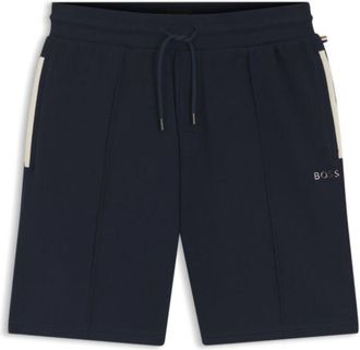 BOSS Cotton-blend shorts with metallic logo