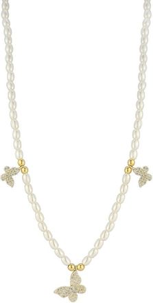 Sphera Milano Dnu 0 Units Sold Sphera Milano 14K Over Silver 3Mm Freshwater Cultured Cz Butterfly Necklace