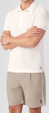Ron Dorff Cotton Terry Polo With Piqu&eacute; Collar In Off White