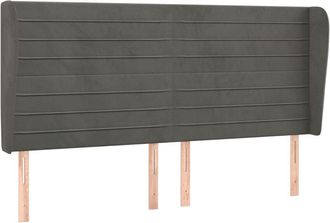 vidaXL Cabecero Con Orejas De Terciopelo Gris Oscuro 163x23x118/128 Cm Vidaxl