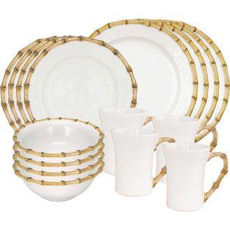 Juliska Bamboo Ceramic 16-Piece Dinnerware Set in Bamboo Natural at Nordstrom