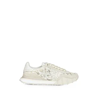 Dolce & Gabbana Lace-panelled Suede Sneakers