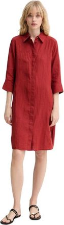 Marc O'Polo Linnen Blousejurk - Dames - Shirt Kleedjes - Rood - XS - Linnen - Kleedjes