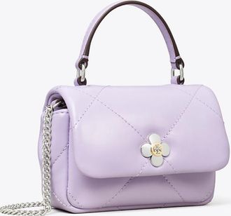 Tory Burch Womens Mini Kira Diamond Quilt Clover Chain Wallet, One Size