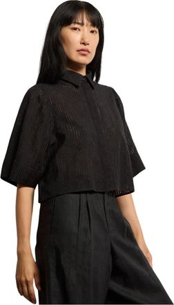Kiefermann Rediana Bluse Gestructureerd - Dames - Overhemden - Zwart - S - Leer - Overhemden