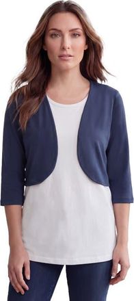 Roaman's Bolero Cardigan With Three Quarter Sleeves in Navy at Nordstrom, Size Small