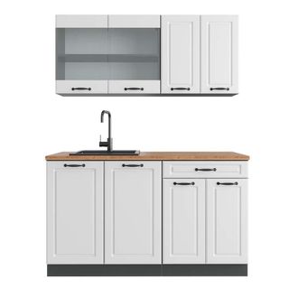 Vicco Cocina Vers&aacute;til R-line, Casa De Campo Blanca/antracita, 140 Cm, Et Roble