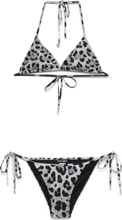 Dolce & Gabbana Leopard-Print Bikini - Womens - Elastane/Polyamide/Zamak