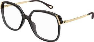Chlo&eacute; Mode Bril Zwarte Frame - Dames - Brillen - Grijs - 56 MM - Accessoires