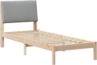 vidaXL Estructura De Cama Con Cabecera Marr&oacute;n Y Gris Claro 75 X 190 Cm Vidaxl