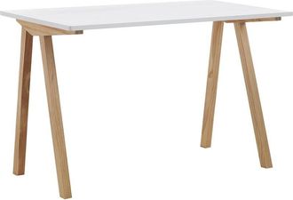 Oresteluchetta Escritorio Oficina Blanco Y Roble Estilo Escandinavo 120x76x60 Cm Milton