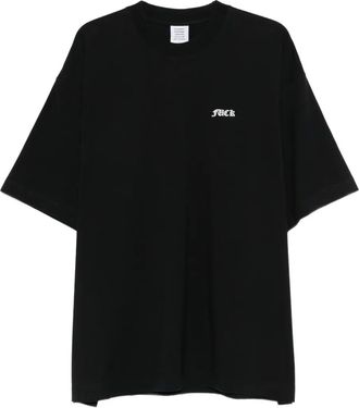 VETEMENTS lettering-print T-shirt - men - Cotton - M - Black