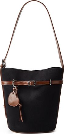 Generic Cymwer Faux Suede Fashion Bucket Bag Shoulder Bag for Women Shopping (Dark Brown)