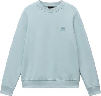 Napapijri Sweatshirt NAPAPIJRI, Damen, Gr. S, blau (aqua), Web, Obermaterial: 100% Baumwolle, unifarben, regular fit normal, Rundhals, eingesetzt Rippb&uuml;ndchen, 