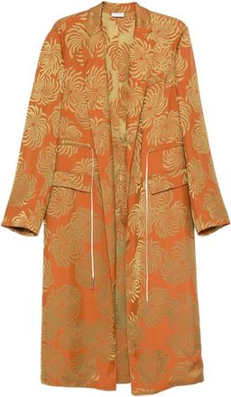 Dries Van Noten Drawstring-waist Patterned Coat