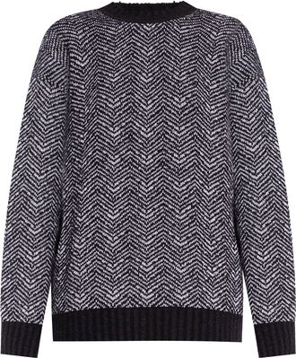 Moschino chevron-pattern jumper - women - Spandex/Elastane/Polyamide/Cotton - 42 - Black