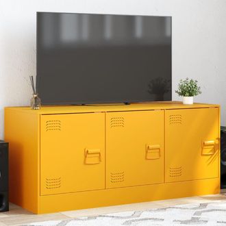 vidaXL Vidaxl - Mueble Para Tv De Acero Amarillo Mostaza 99x39x44 Cm