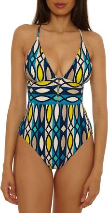 Trina Turk Paros Empire Waist One-Piece Swimsuit in Multi at Nordstrom, Size 12