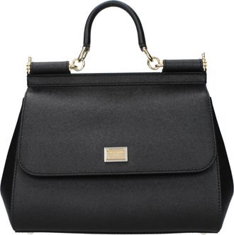 Dolce & Gabbana Dolce & Gabbana Sicili&euml; Handtassen Dames Leer Zwart