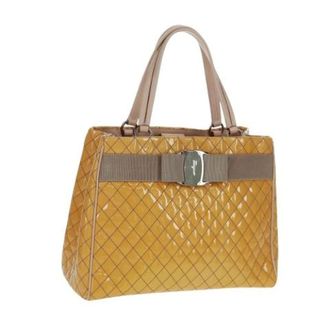 Ferragamo Pre-owned Handbags, female, Yellow, Size: ONE SIZE Pre-owned Leather Handbag