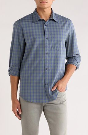 14th & Union Plaid Poplin Button-Up Shirt in Green Balsam Griffin Gingham at Nordstrom Rack, Size Xx-Large
