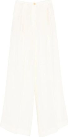 Forte_Forte Wijde broek - Dames - Wijde Broeken - Beige - 3XS - Broeken