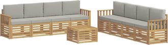 vidaXL Conjunto De Sof&aacute;s De Exterior 9 Uds. Blanco Y Gris Claro Vidaxl