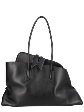 The Attico Soft-Silhouette Black Shoulder Bag With Rounded Handles
