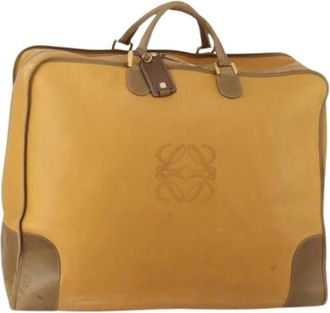 Loewe Pre-owned Boston Bag - Dames - Vintage Weekendtas - Beige - ONE Size - Leer - Vintage