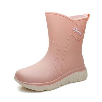 Generic Rain Boots For Women Fashion Outside Wear Thick Bottom Shoes Outdoor Car Wash Kitchen Non Slip Rubber Shoes Ladies Waterproof Fashion Ankle Rain Boots