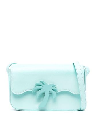 Palm Angels Palm Beach Bridge leather shoulder bag - Blue