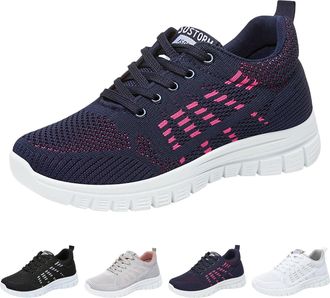 Generic Running Shoes Womens Summer Lightweight Slip-On Walking Shoes Breathable and Comfortable Lace-Up Shoes Casual Soft Sole Trainers Running Non-Slip Casu