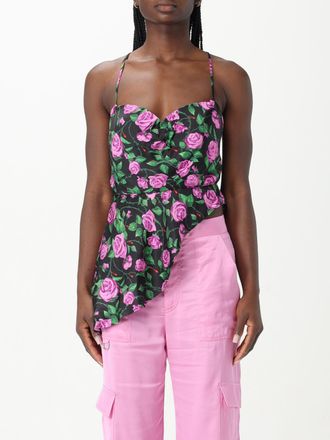Chiara Ferragni Asymmetrische Bloemen Zijde Cami Top