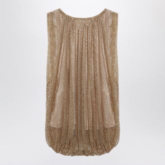 Sportmax Sportmax Camel Mesh Top With Crystals