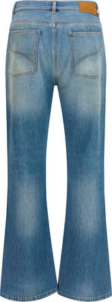 Amiri Mens Flared Jeans Slash Desert Sky Cotton