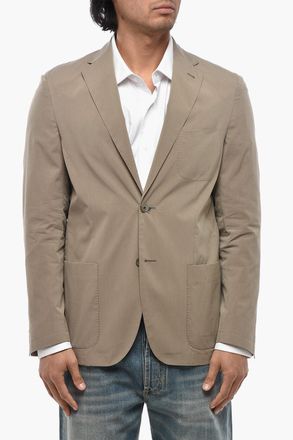 Corneliani CIRCLE Blazer Sfoderato in Cotone e Seta con Tasche a Toppa Corneliani