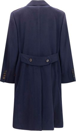 Brunello Cucinelli Mens Blue Wool Oves Aries Coat Clothing